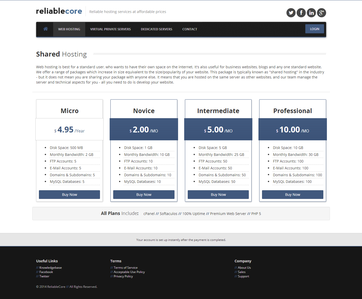 ReliableCore - Web Hosting