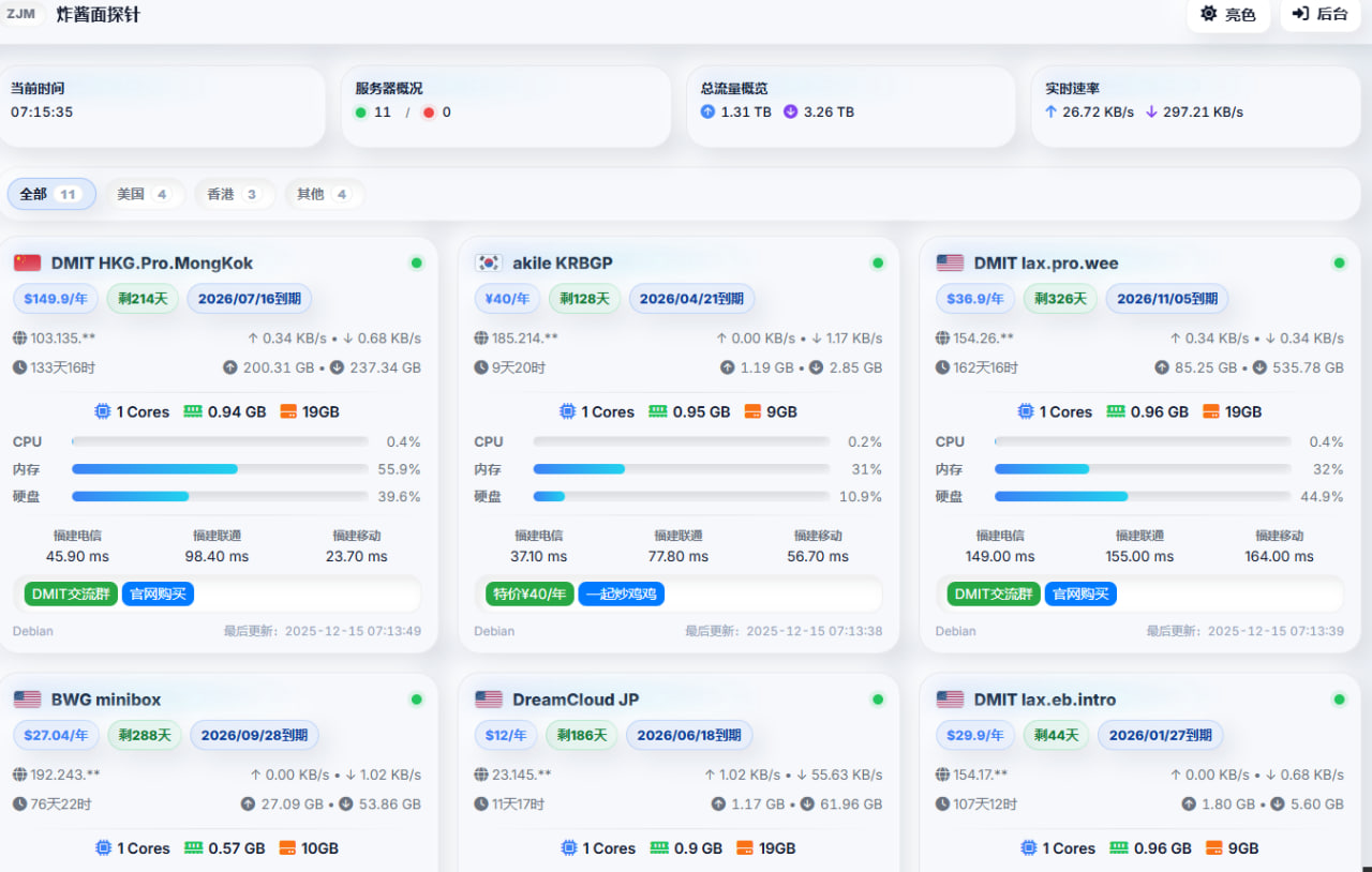 炸酱面探针在线演示及安装教程(测试)