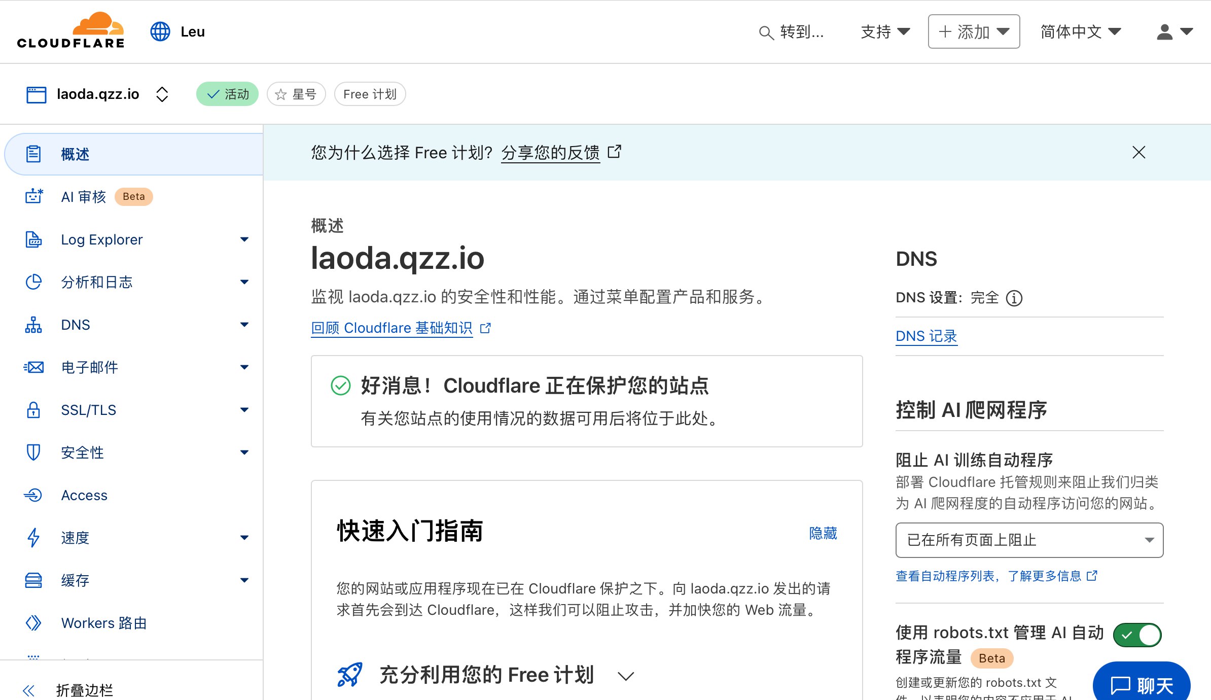永久免费 qzz.io 域名 可托管至CloudFlare